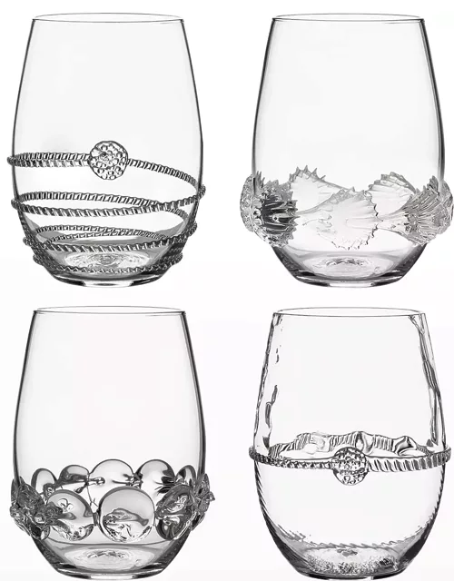 Heritage Stemless Wine Assorted Glasses, Set of
