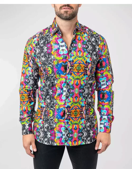 Men's Fibonacci Acid Dog Dress Shirt