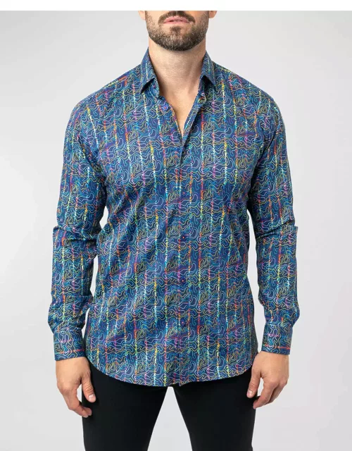 Men's Fibonacci Squiggles Dress Shirt
