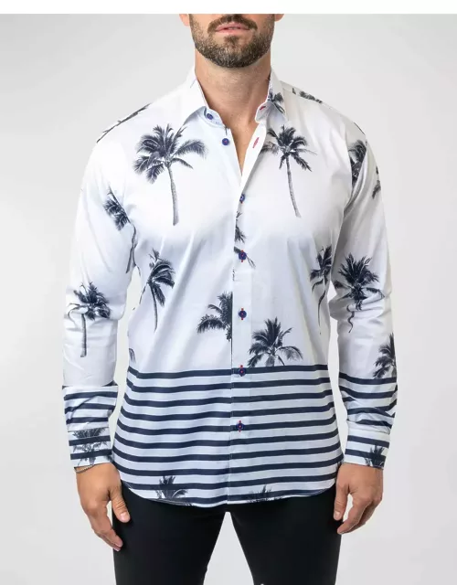 Men's Fibonacci Nuit Palm Dress Shirt