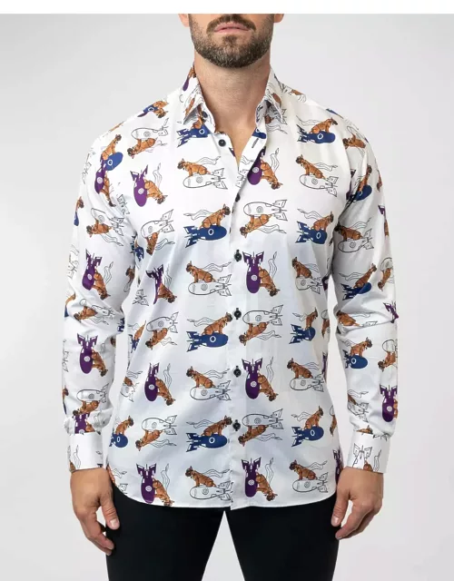 Men's Fibonacci Rocket Dog Dress Shirt