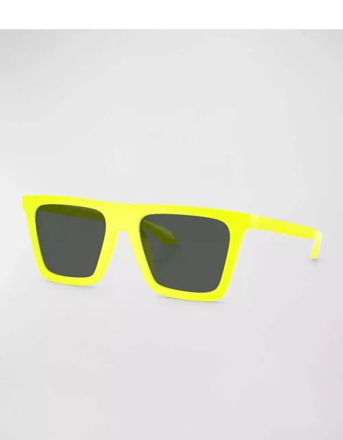 Men's Greca Logo Nylon Square Sunglasse