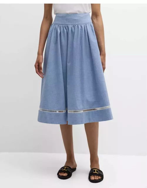x High Summer Lattice Trimmed Midi Skirt