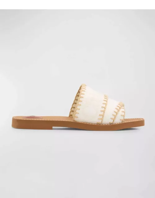 x High Summer Woody Linen Logo Whipstitch Sandal