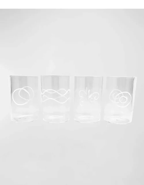Applique Suite of Highball Glasses, Set of