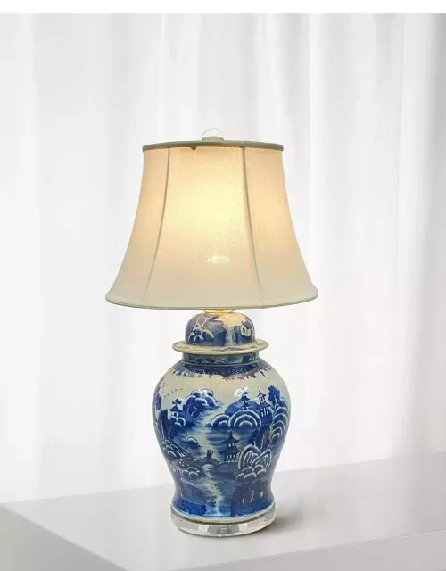 Chinoiserie Ceramic Lamp, 28"