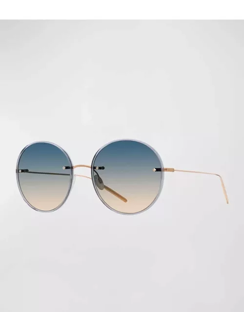 Rigby Golden Titanium & Acetate Round Sunglasse