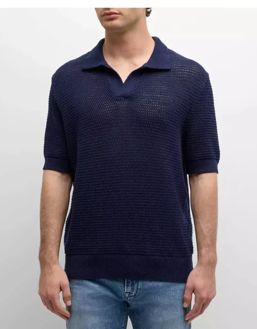 Men's Cotton-Silk Polo Sweater