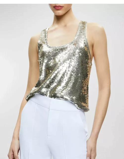 Avril Sequined Boxy Tank Top