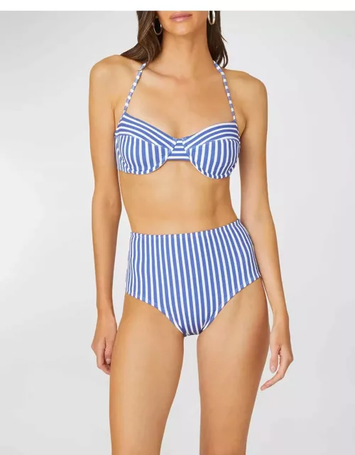 Striped Halter Bikini Top