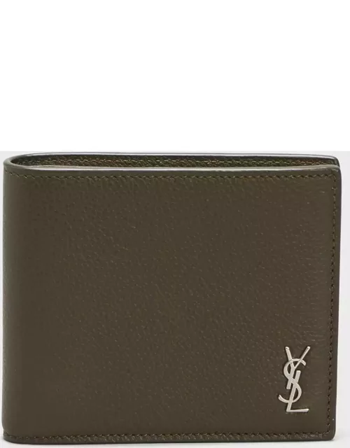 Men's Monogram Plaque Leather Bifold Wallet
