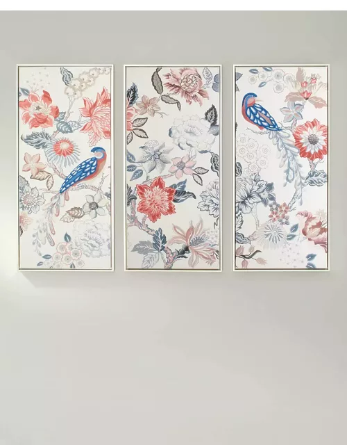 "Traditional Chinoiserie" 3-Piece Giclee on Canvas Wall Art Set