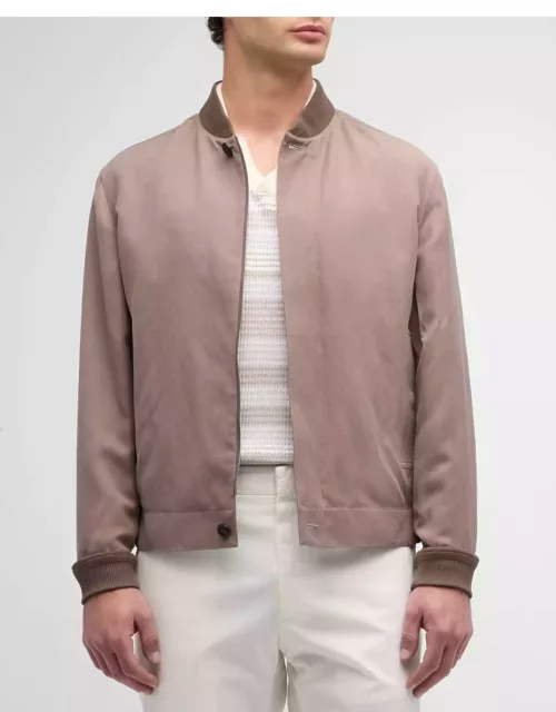 Men's Silk-Linen Bomber Jacket