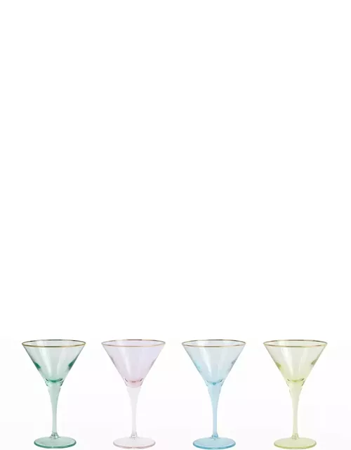 Rainbow Assorted Martini Glasses, Set of