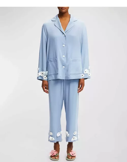 The Bloom Floral Applique Party Pajama Set