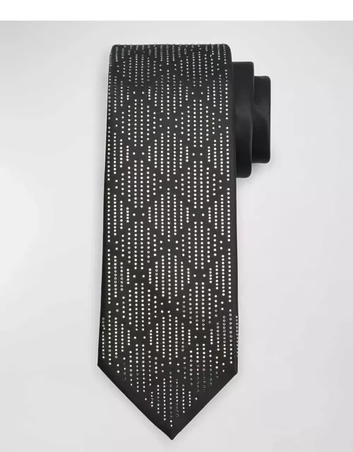 Men's Crystal-Embellished Silk Tie