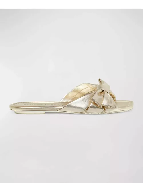 Sofia Metallic Bow Slide Sandal