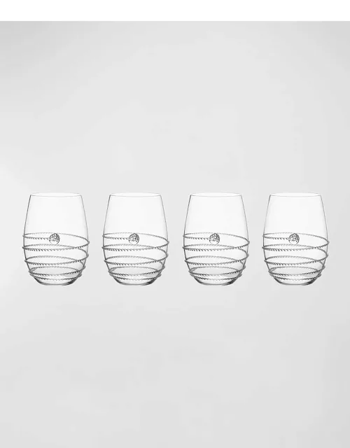 Amalia Stemless White Wine Glasses, Set of