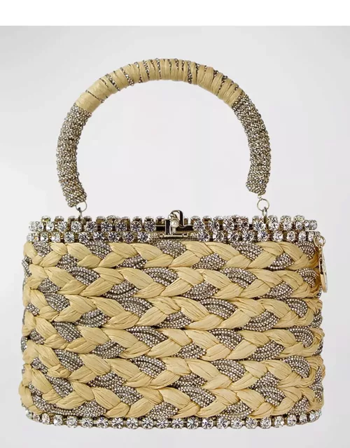 Holli Lula Crystal Braided Top-Handle Bag