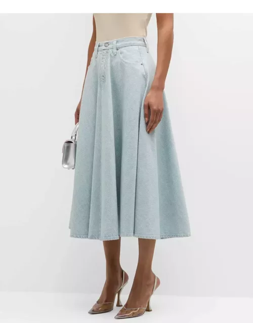 Peggy Denim A-Line Midi Skirt
