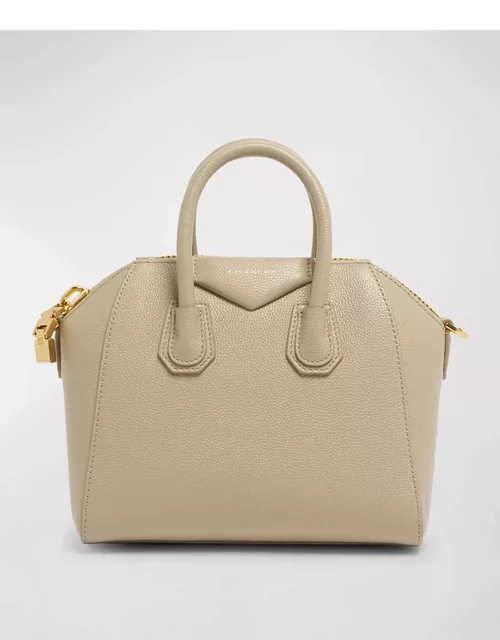Antigona Mini Top-Handle Bag in Grained Leather