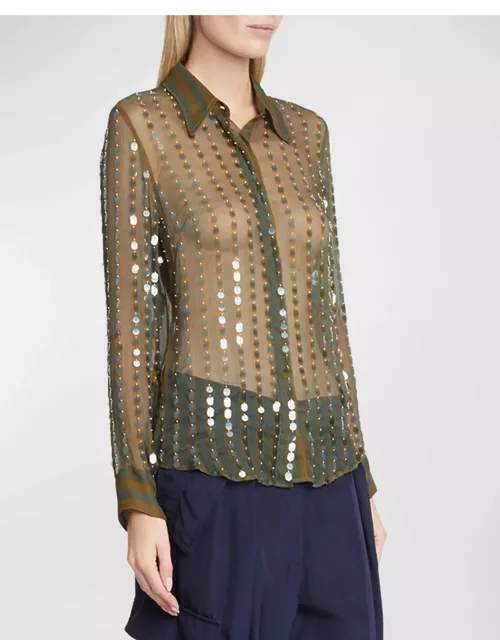 Chowy Embellished Button-Front Shirt