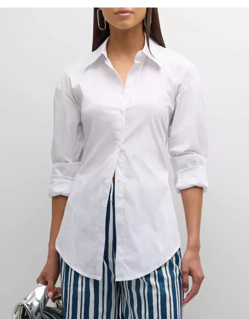 Loch Stretch Cotton Poplin Button-Front Shirt