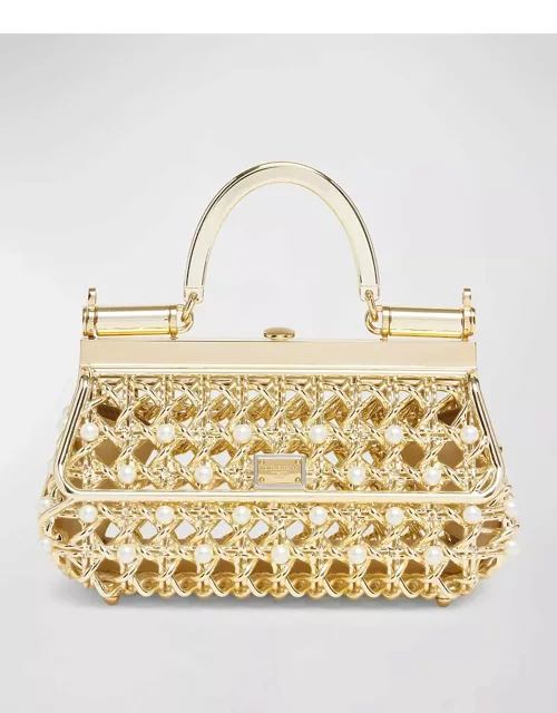 Sicily Small Metal Embellished Top-Handle Bag