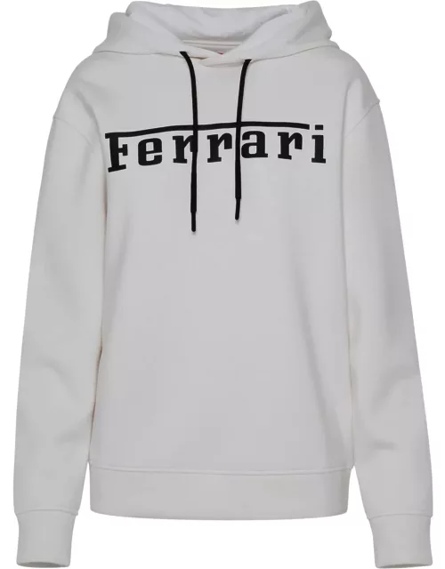 Ferrari Sweatshirt In White Viscose Blend