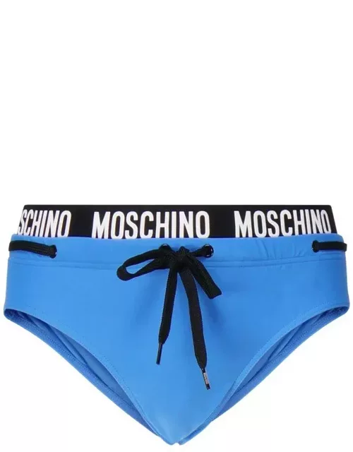 Moschino Logo Waistband Drawstring Swim Brief