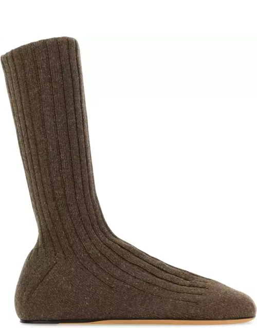 Bottega Veneta Brown Wool Blend Domenica Ankle Boot