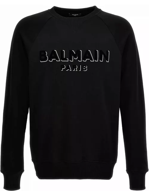 Balmain Flocked Logo Sweatshirt