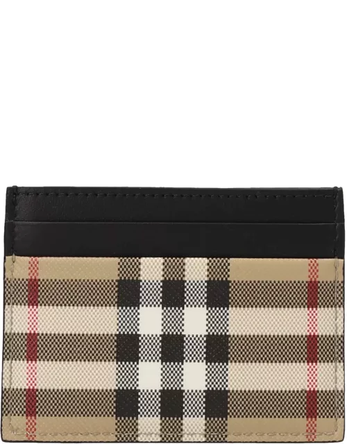 Burberry Check Print Card Holder Wallet
