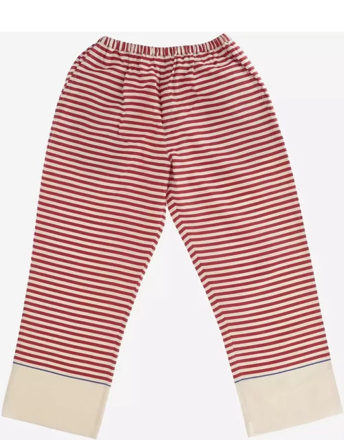 Péro Cotton And Silk Pants With Striped Pattern