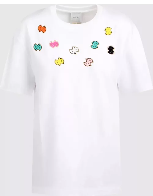 Patou Cotton T-shirt With Colorful Embroidered Logo
