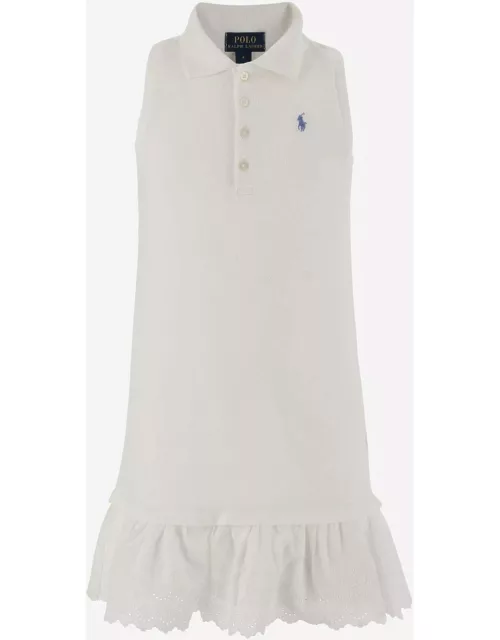 Polo Ralph Lauren Stretch Cotton Dress With Logo