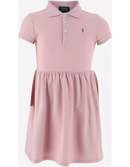 Polo Ralph Lauren Stretch Cotton Dress With Logo