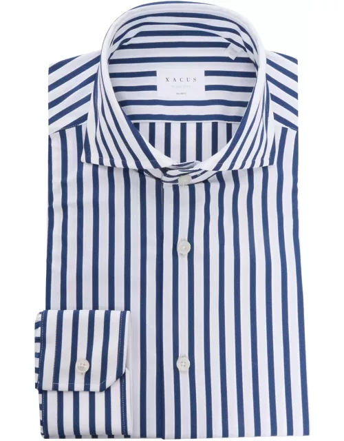 Xacus Blue Striped Shirt