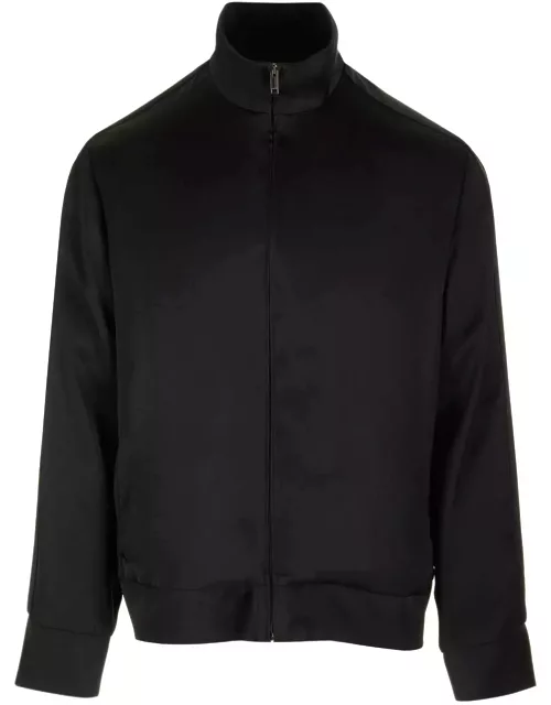 Valentino Black Enver Satin Acetate Jacket