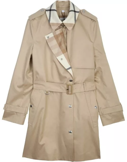 Burberry Belted Check Detailed Trench Coat