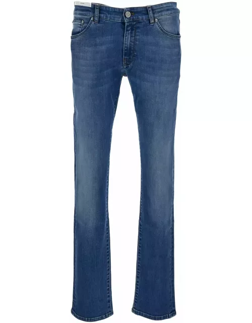 PT01 Light Blue Medium Waist swing Jeans In Cotton Blend Man