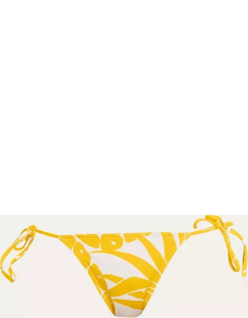 Regal Pineapple-Printed Bikini Bottom