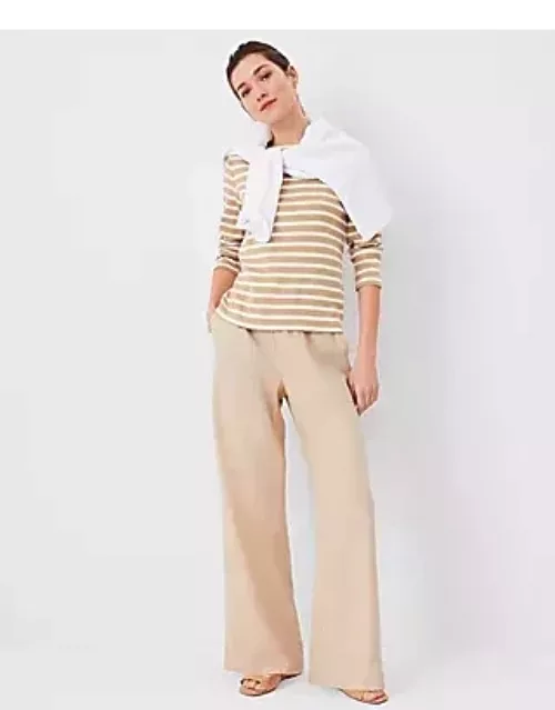 Ann Taylor Petite AT Weekend Easy Straight Leg Pants in Linen Blend