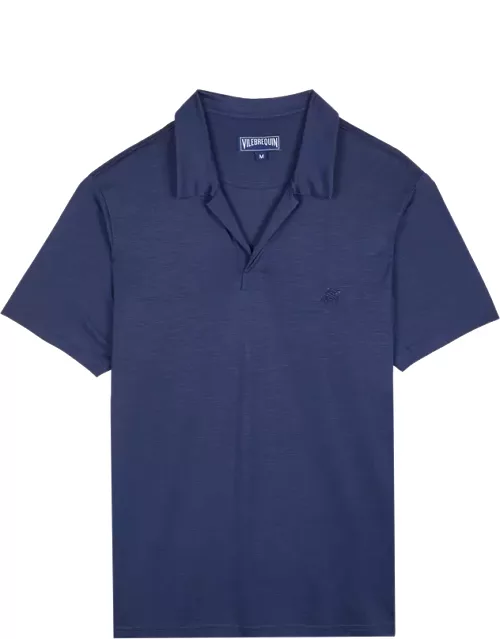 Men Tencel Polo Shirt Solid - Polo - Pirinol - Blue