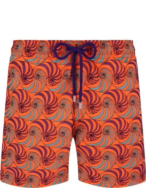 Men Swim Shorts Embroidered 2007 Snails - Limited Edition - Swimming Trunk - Mistral - Orange