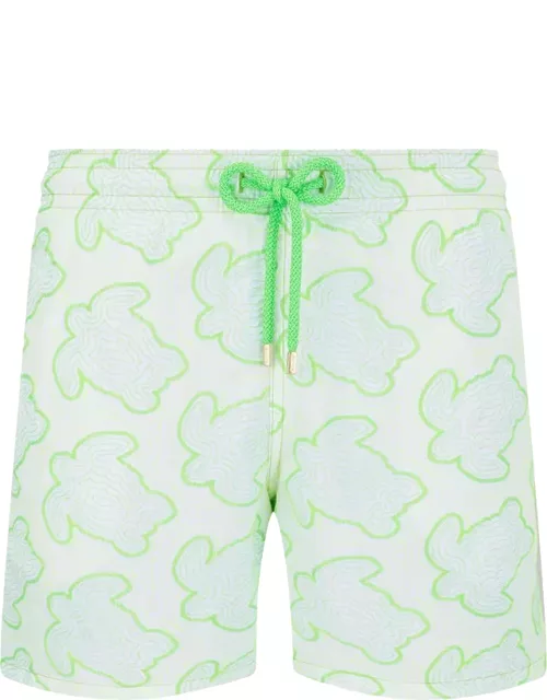 Men Swim Trunks Embroidered 2017 Tortues Hypnotiques - Limited Edition - Swimming Trunk - Mistral - Green