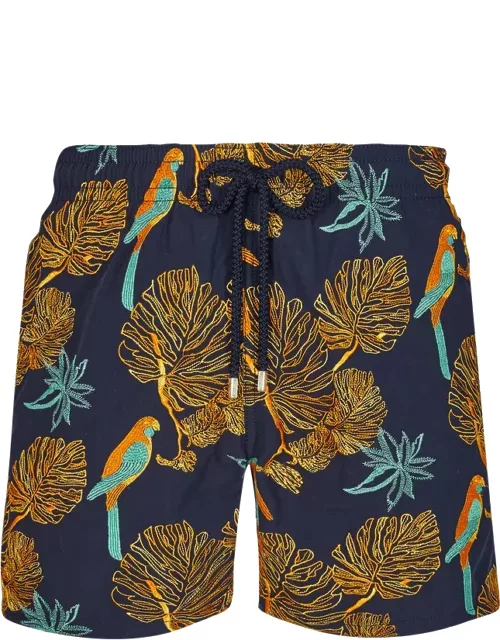 Men Swim Trunks Embroidered 1998 Les Perroquets - Limited Edition - Swimming Trunk - Mistral - Blue