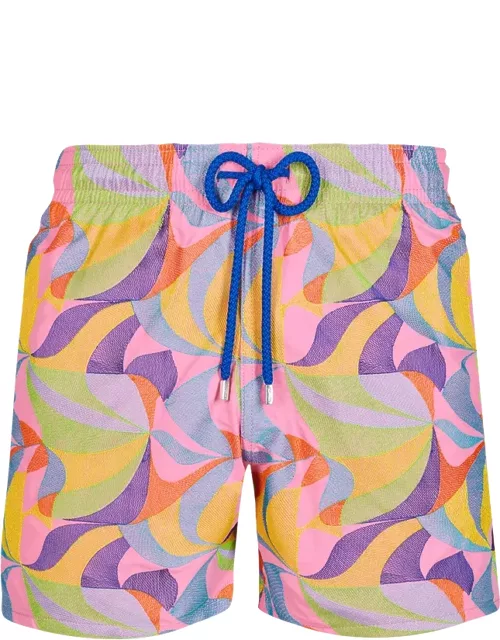 Men Swim Trunks Embroidered 1984 Invisible Fish - Limited Edition - Swimming Trunk - Mistral - Pink