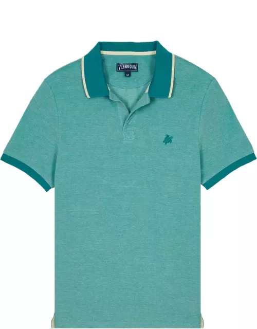 Men Cotton Pique Polo Shirt Solid - Polo - Palatin - Green