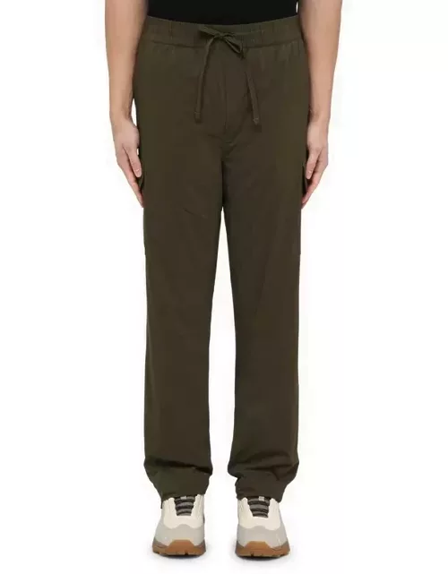 Military green trousers in technical fabric
